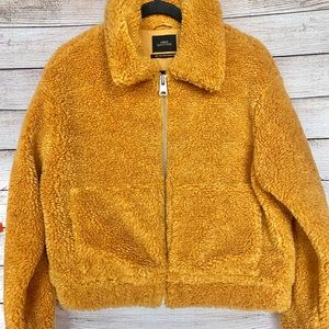 UO Faux Fur Cropped Puffer Jacket